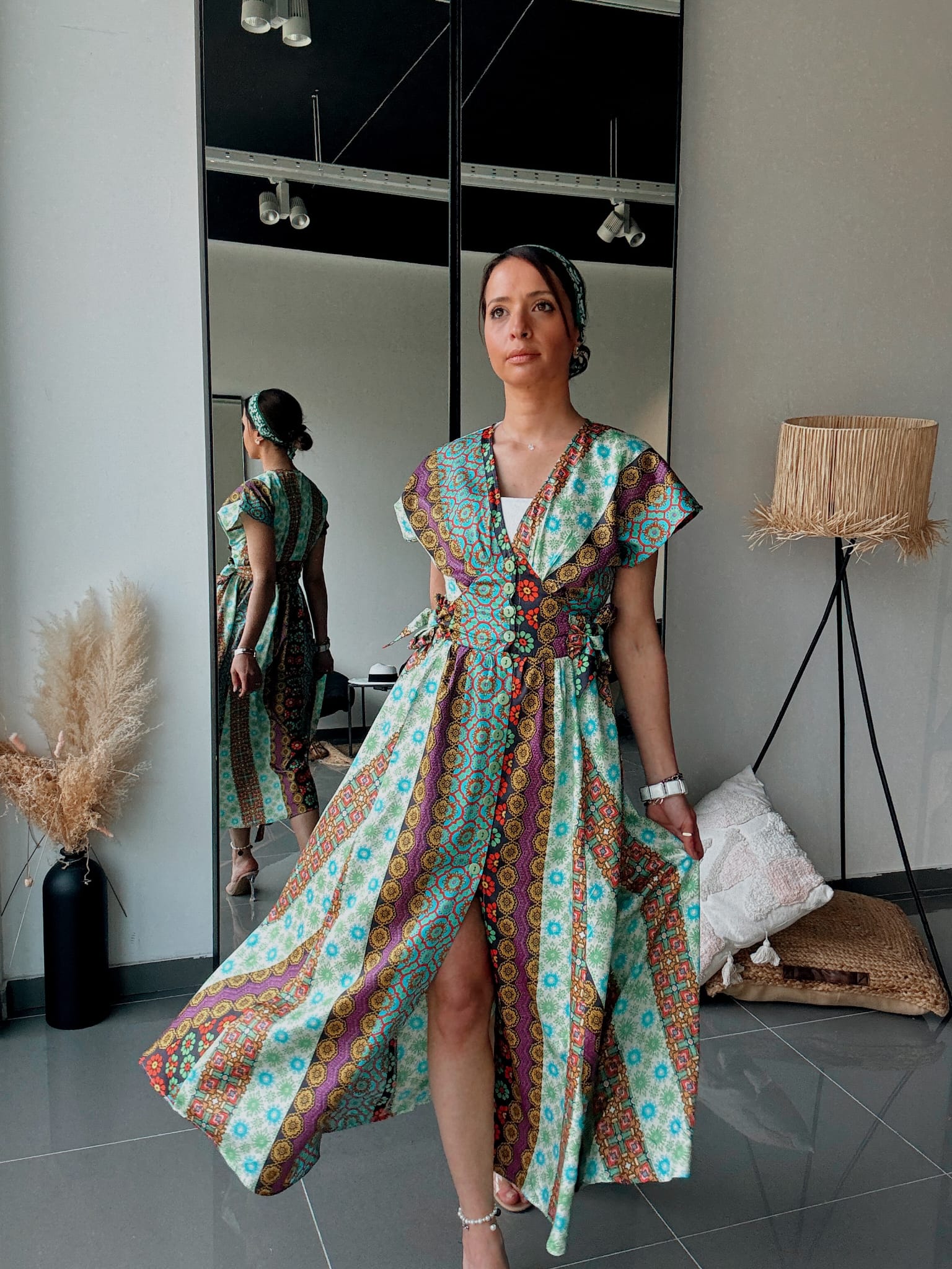Flowy maxi dress – Ethnic patchwork print