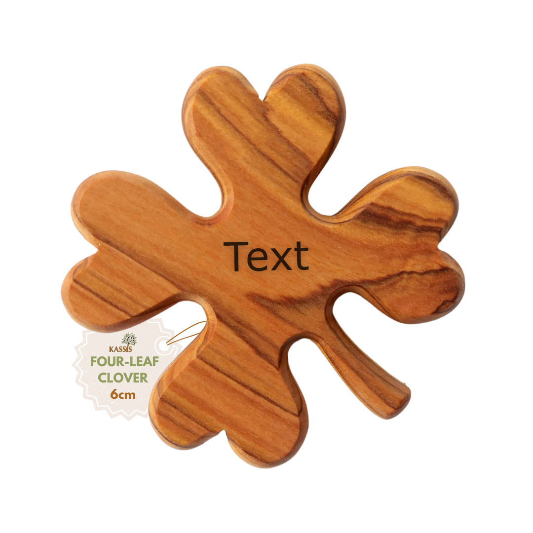 Buy wholesale Personalized olive wood clover with engraving