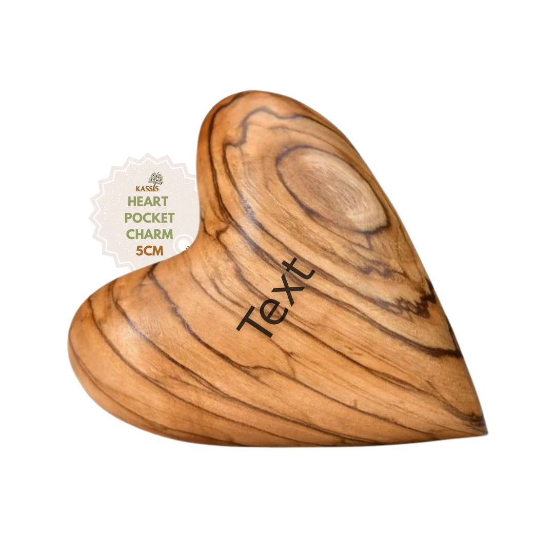 Personalized olive wood heart with engraving | A tactile keepsake, perfect as a loving gift for weddings, Valentine's Day & anniversaries
