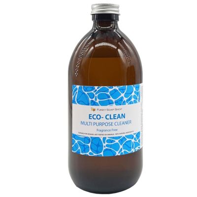 Sapone liquido Eco-Clean senza profumo, 1 flacone di vetro da 500 m