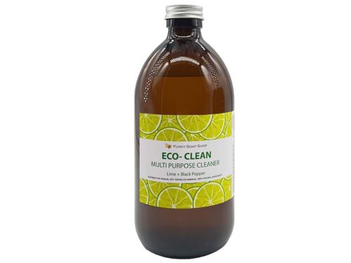 Eco- Clean Liquid Soap with Black Pepper & Lime, 1 Glass Bottle of 500ml