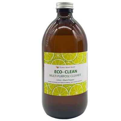 Savon liquide Eco-Clean au poivre noir et au citron vert, 1 bouteille en verre de 500 ml