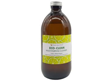 Savon liquide Eco-Clean au poivre noir et au citron vert, 1 bouteille en verre de 500 ml