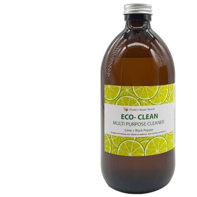 Öko-Clean Flüssigseife mit schwarzem Pfeffer & Limette, 1 Glasflasche mit 500 ml