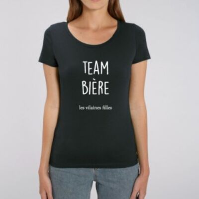Team organic beer crew neck t-shirt-Black