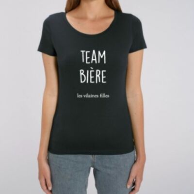 Team Bio-Bier-T-Shirt mit Rundhalsausschnitt-Schwarz