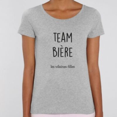 T-shirt girocollo birra biologica Team-Grigio melange
