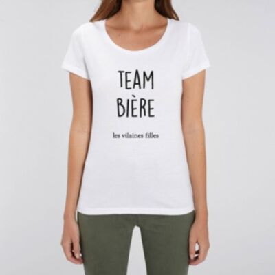 Tee-shirt col rond Team bière bio-Blanc