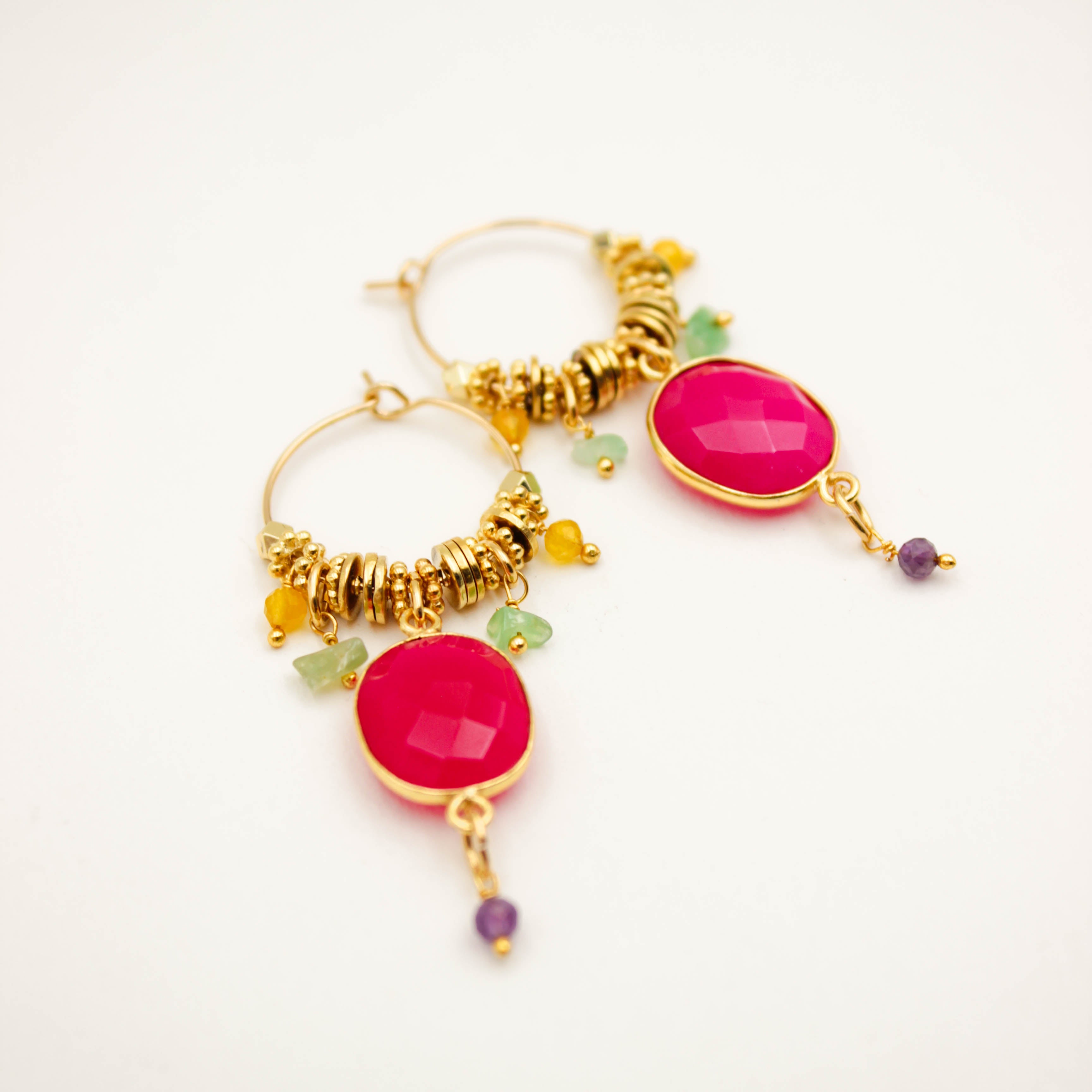 Creole earrings with stones - FRIDA