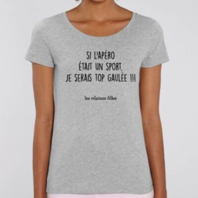 Round neck t-shirt If the aperitif was a sport, I would be an organic gaule top! -Heather gray