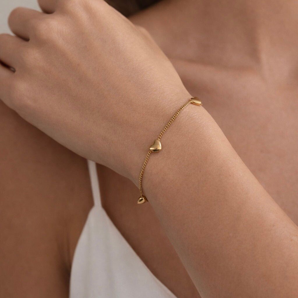 Legami Dorati - Bracciale con Cuori