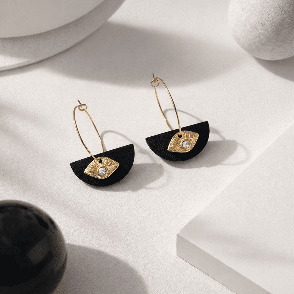 Zireya Eye Hoops - Orecchini con occhio protettivo