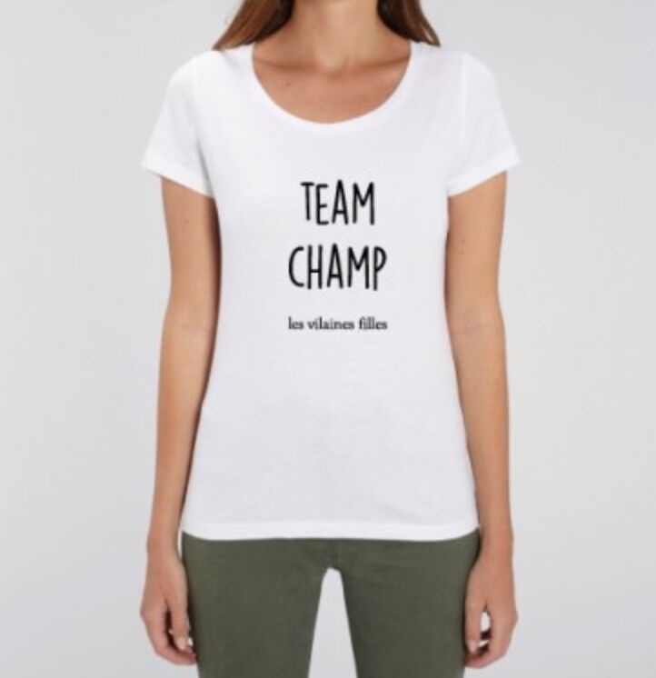 T-shirt girocollo organica Team Champ-Bianco