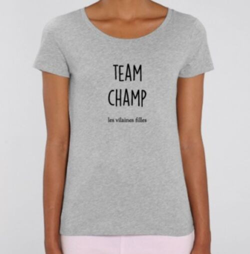 Tee-shirt col rond Team Champ bio-Gris chiné