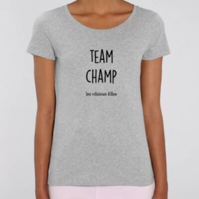 Tee-shirt col rond Team Champ bio-Gris chiné