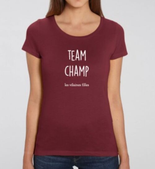Tee-shirt col rond Team Champ bio-Bordeaux