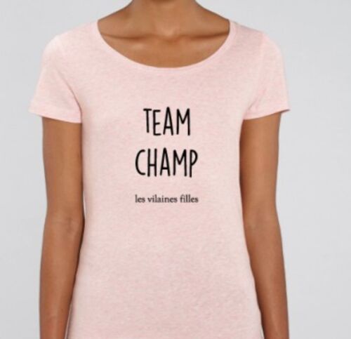 Tee-shirt col rond Team Champ bio-Rose chiné