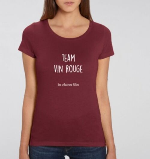 Tee-shirt col rond Team vin rouge bio-Bordeaux