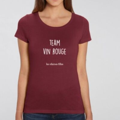 Camiseta de cuello redondo Team organic vino tinto-Burdeos