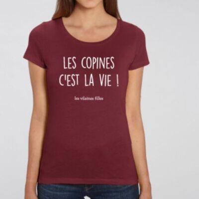 T-Shirt mit Rundhalsausschnitt Les copines c'est la vie bio-Bordeaux