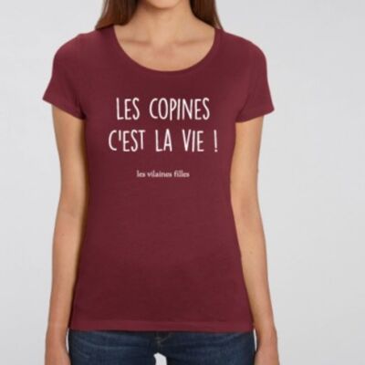 Round neck t-shirt Les copines c'est la vie bio-Bordeaux