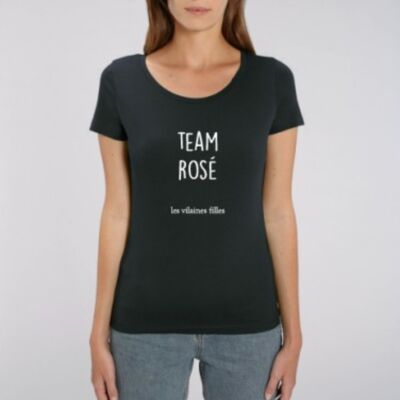 T-shirt girocollo Team Rosé organic-Nero