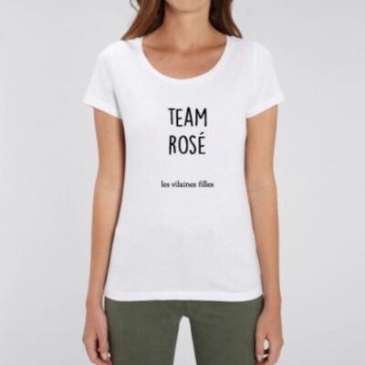 Rundhals-T-Shirt Team Rosé bio-Weiß