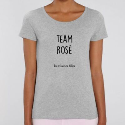 Round neck t-shirt Team Rosé organic-Heather gray