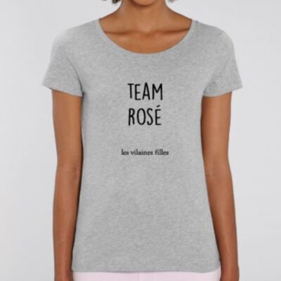 Round neck t-shirt Team Rosé organic-Heather gray