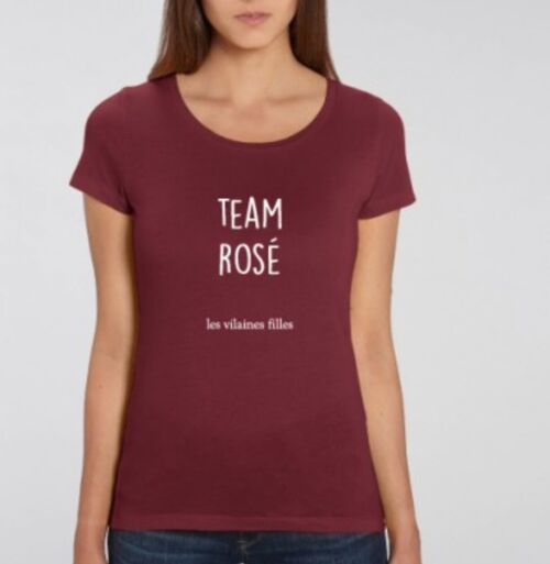 Tee-shirt col rond Team Rosé bio-Bordeaux