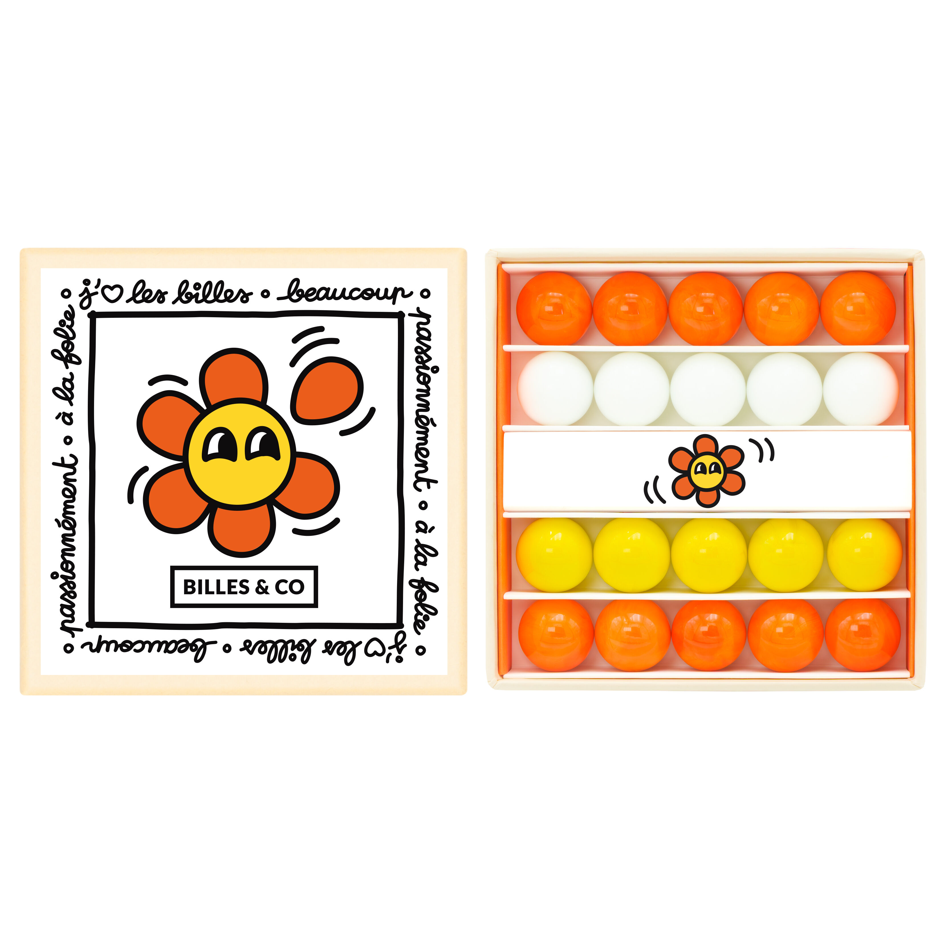 Set di biglie a forma di piccolo fiore