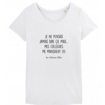 Camiseta de cuello redondo en la que nunca pensé-Blanca