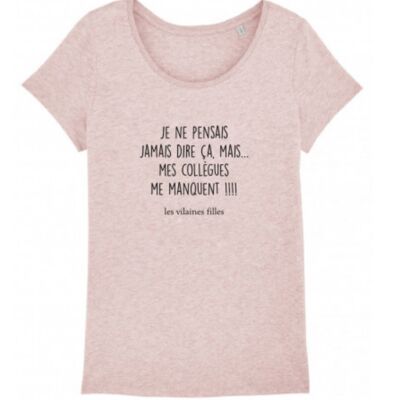 Round neck t-shirt I never thought-Heather pink