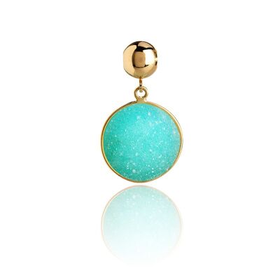 Talisman Druzy Calcédoine bleue