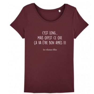 Camiseta cuello redondo C'est long-Bordeaux