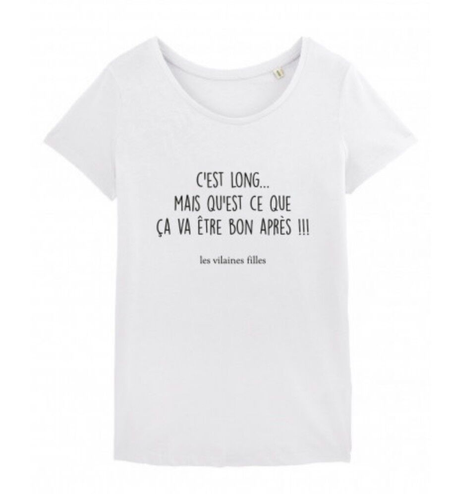 T-shirt girocollo C'est lungo-Bianco