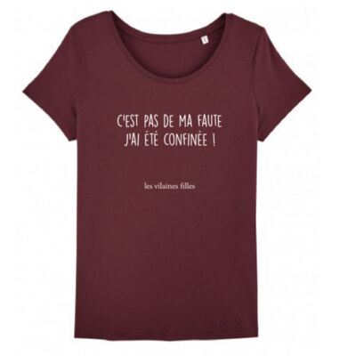 T-Shirt mit Rundhalsausschnitt Es ist nicht meine Schuld-Bordeaux