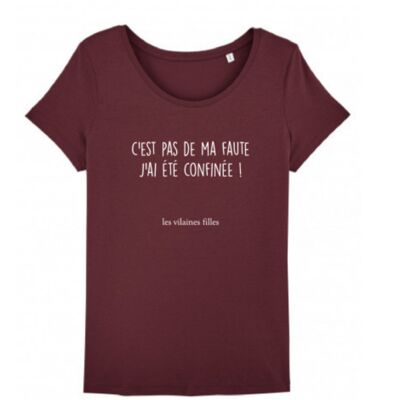 T-shirt girocollo Non è colpa mia-Bordeaux