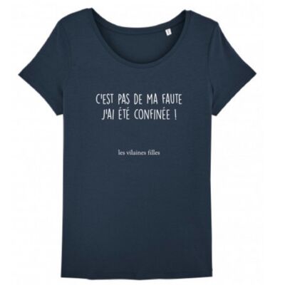 Tee-shirt col rond C'est pas de ma faute-Bleu marine