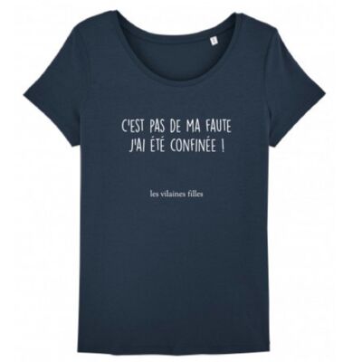 Round neck t-shirt It's not my fault-Navy blue