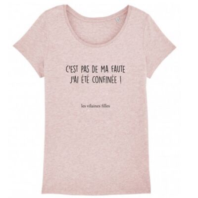 Round neck t-shirt It's not my fault-Heather pink