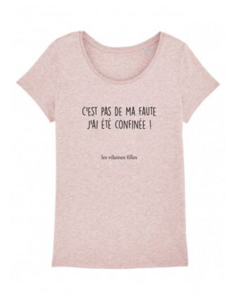 Tee-shirt col rond C'est pas de ma faute-Rose chiné