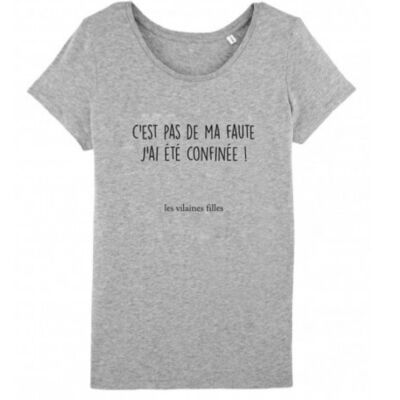 Tee-shirt col rond C'est pas de ma faute-Gris chiné