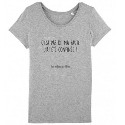 Round neck t-shirt It's not my fault-Heather gray