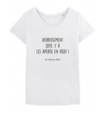 Tee-shirt col rond Heureusement qu'il y a-Blanc