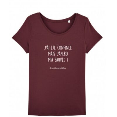 Round neck t-shirt I was confined but ... - Bordeaux
