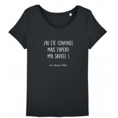 Round neck t-shirt I was confined but ... - Black