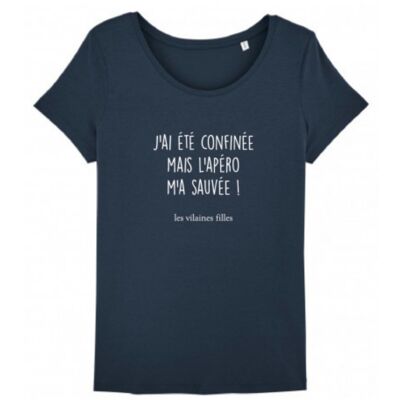 Round neck t-shirt I was confined but ... - Navy blue