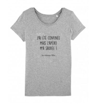 Round neck t-shirt I was confined but ... - Heather gray
