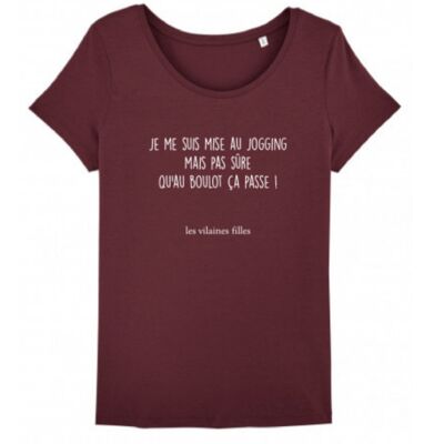 Tee-shirt col rond Je me suis mise...-Bordeaux